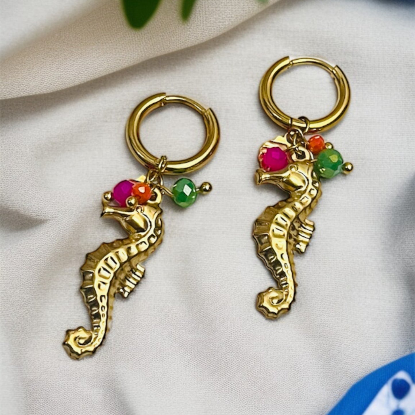 Seahorse Gold Drop Earrings