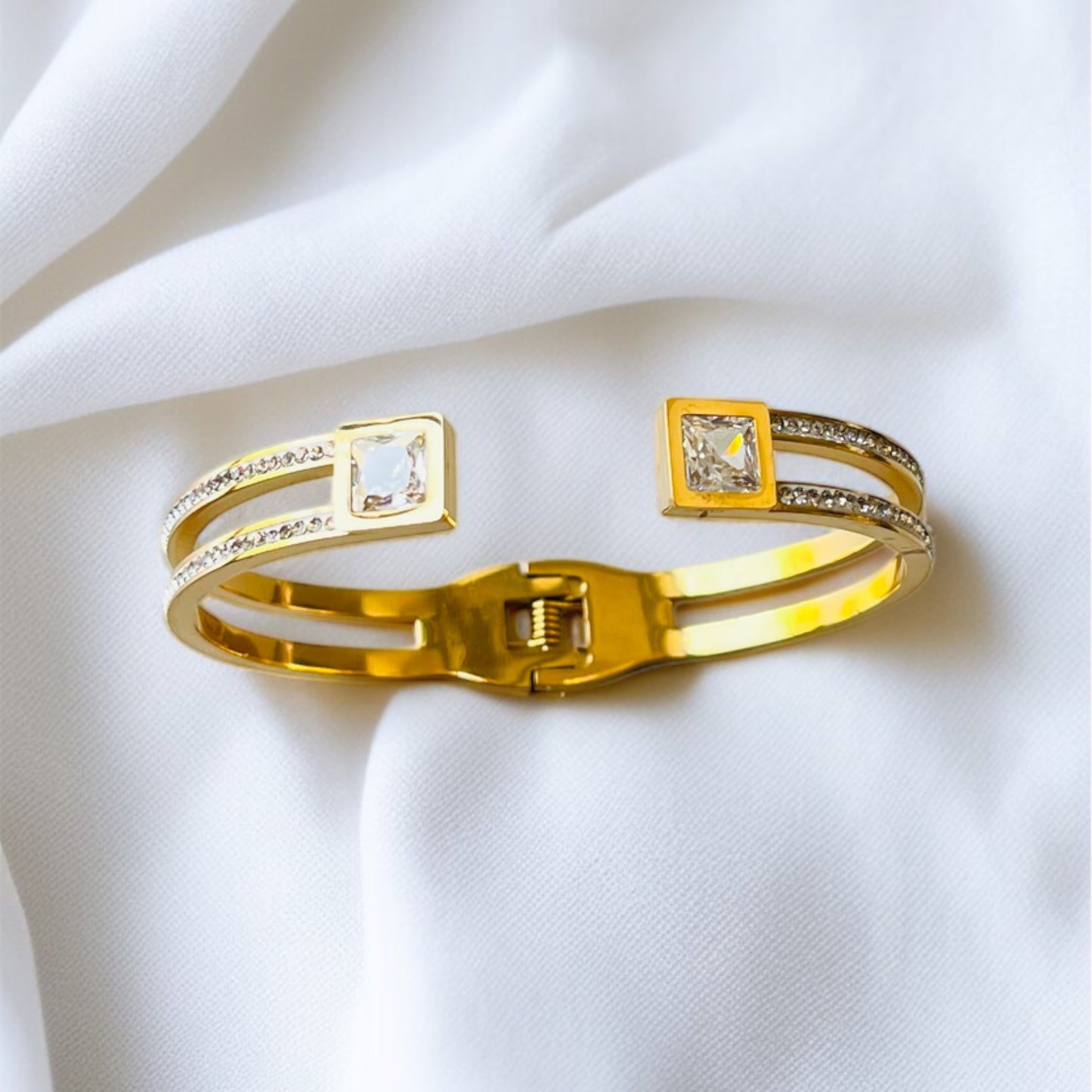 Double Solitaire Open Bracelet