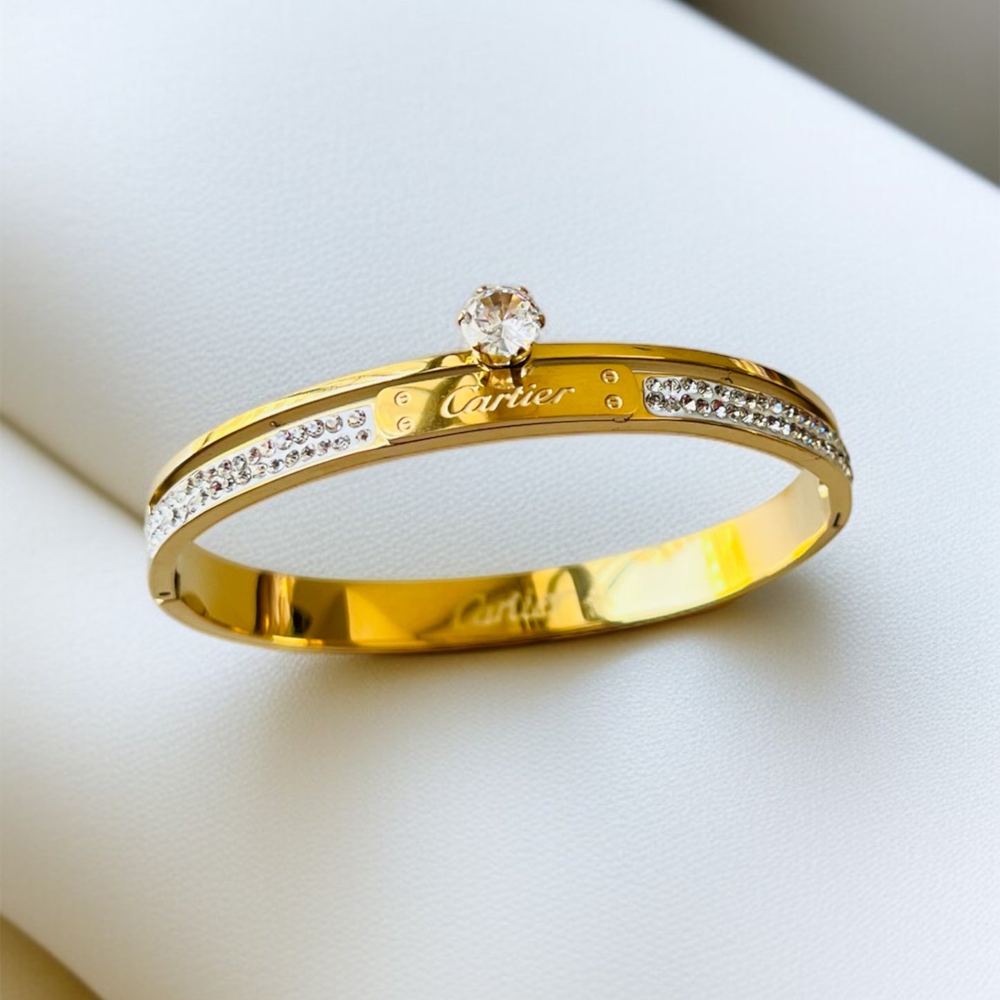 Brand Inspired Solitaire Bangle Bracelet