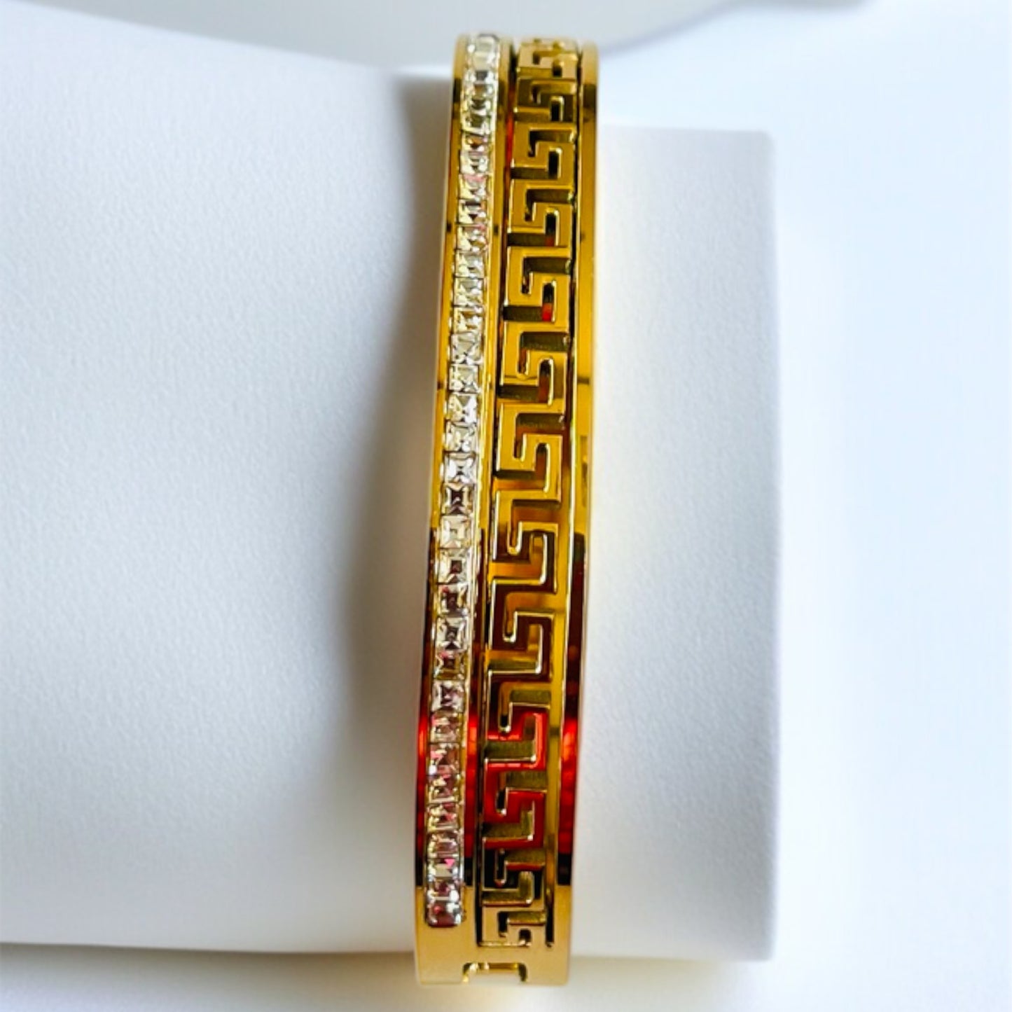 Gold Zircon Bangle Bracelet