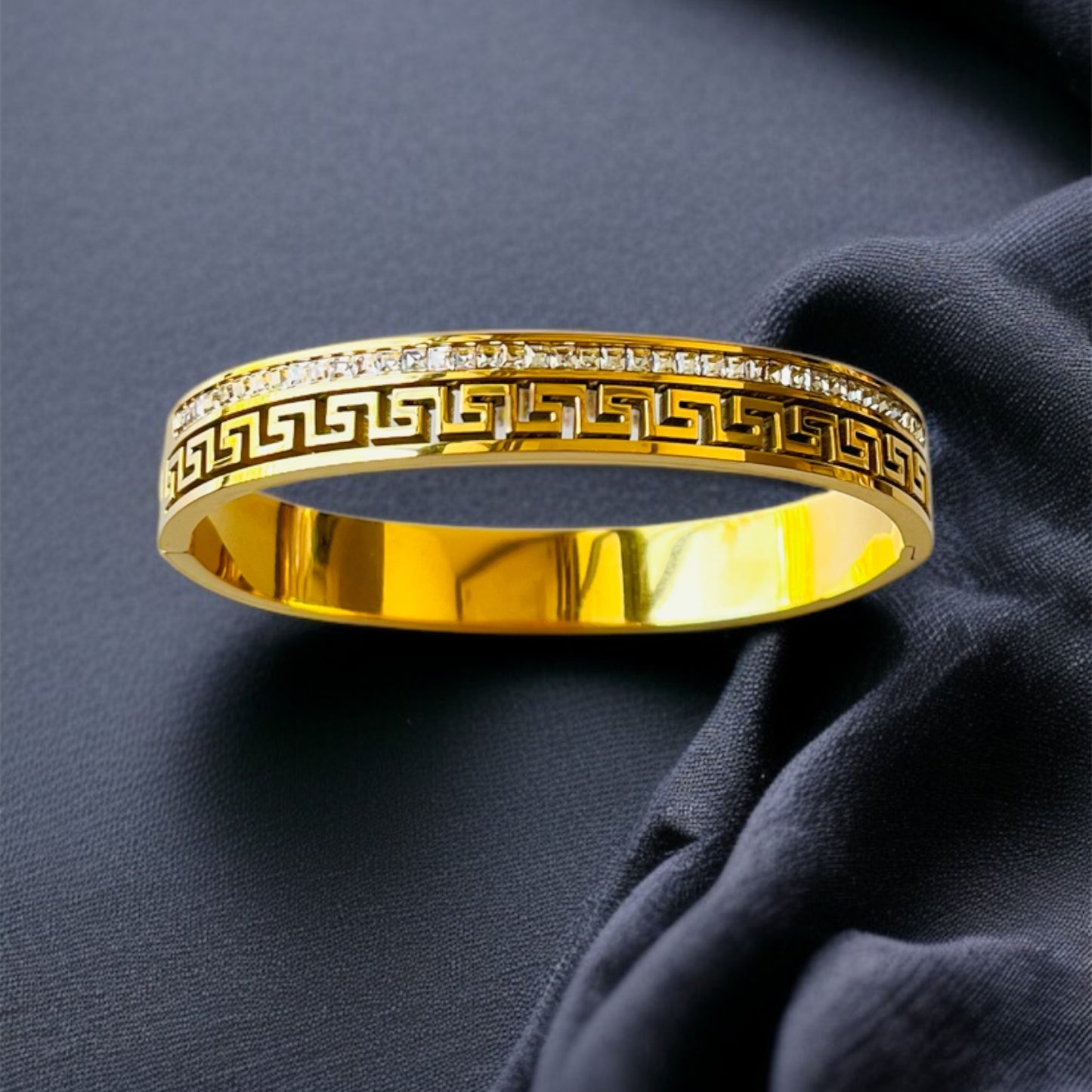 Gold Zircon Bangle Bracelet