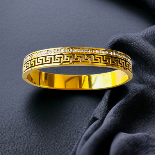 Gold Zircon Bangle Bracelet