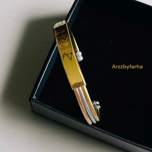 Luxe Tricolor Cuff Bracelet