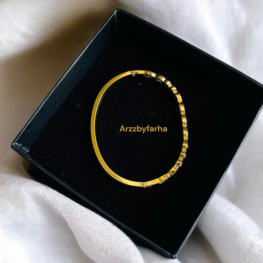 Luxe Gold AD Studded Bangle Bracelet