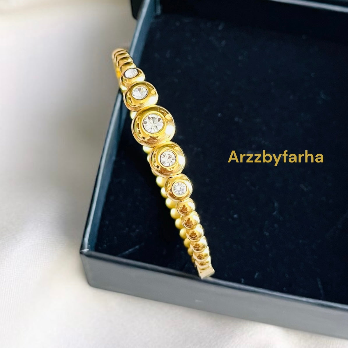 Luxe Gold AD Studded Bangle Bracelet