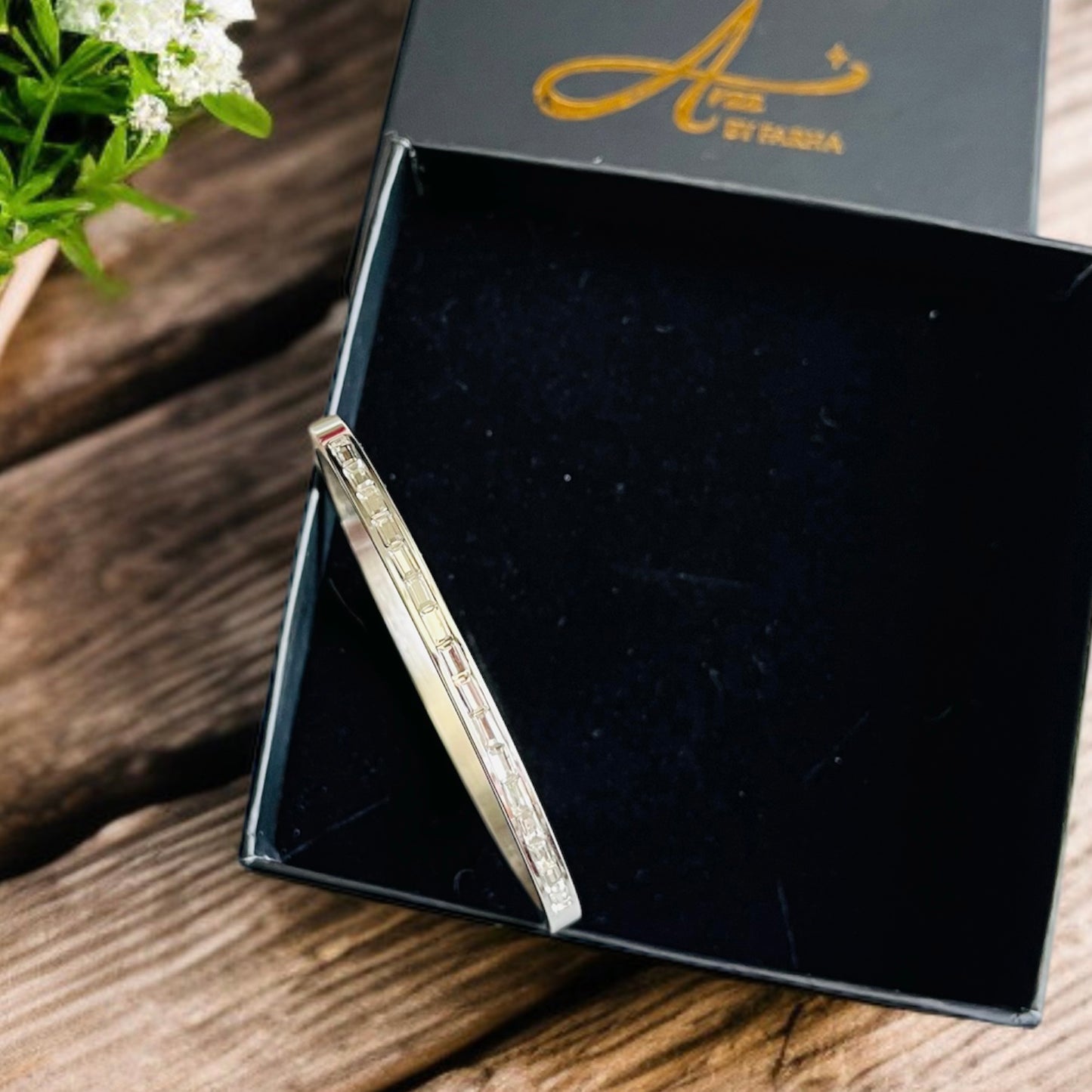 Luxe Zircon Studded Bangle Bracelet
