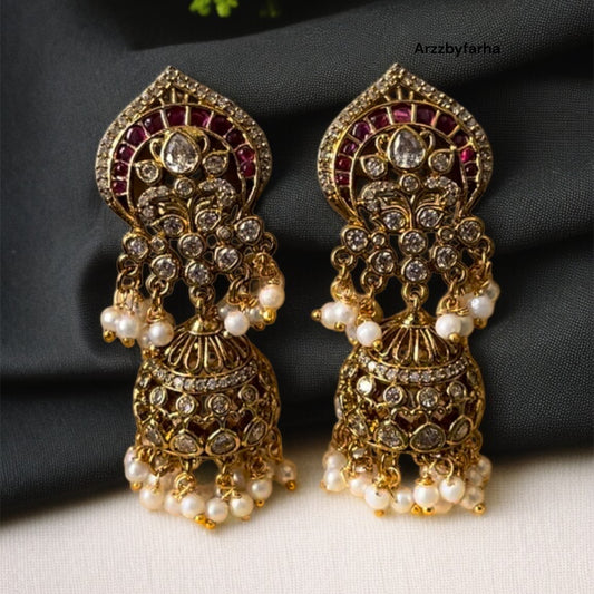 Statement Uncut Polki Jhumkas