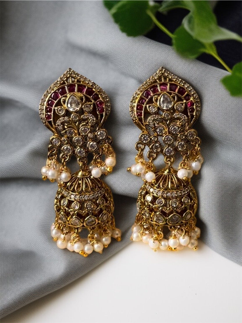 Statement Uncut Polki Jhumkas
