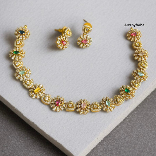 Multicolor Stone Necklace Set