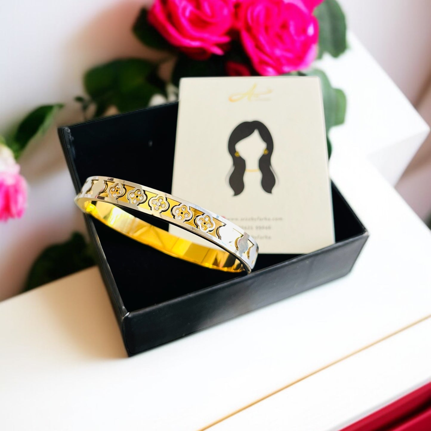 Luxe Dual Tone Bangle Bracelet