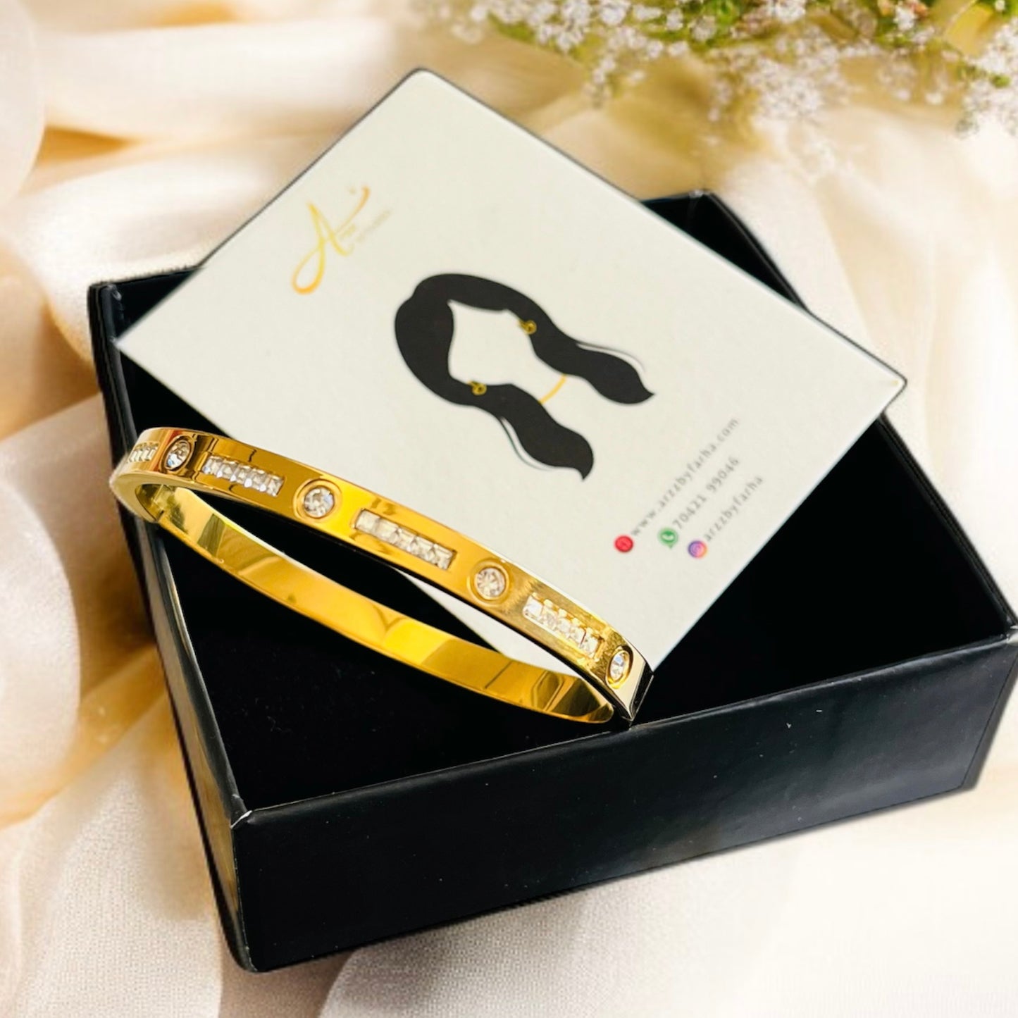 Luxe Gold AD Studded Bangle Bracelet