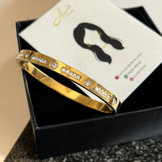 Luxe Gold AD Studded Bangle Bracelet