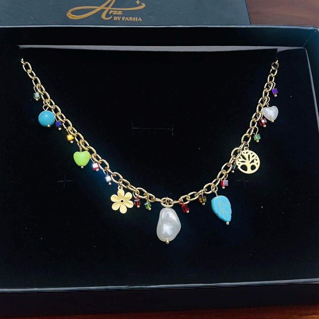 Multicolor Charms Necklace