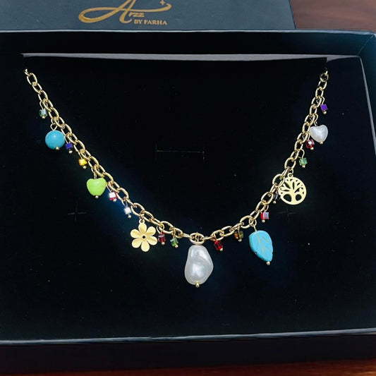 Multicolor Charms Necklace