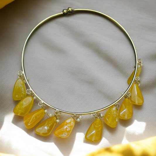 Yellow Brass Hasli Necklace