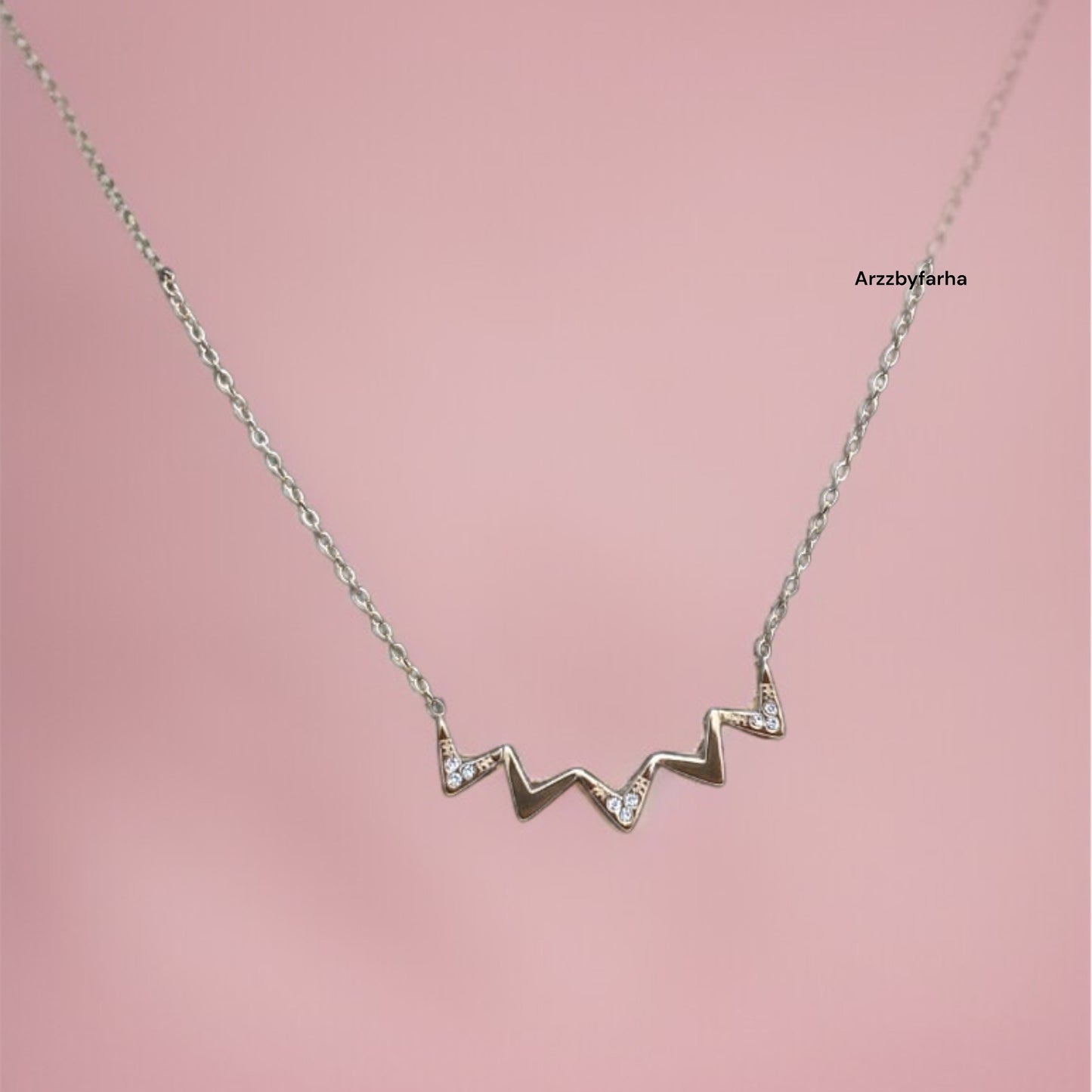 Antitarnish Zigzag Pendant Necklace