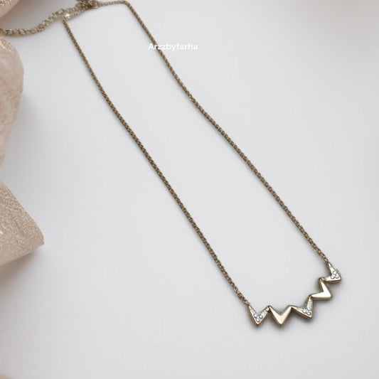 Antitarnish Zigzag Pendant Necklace