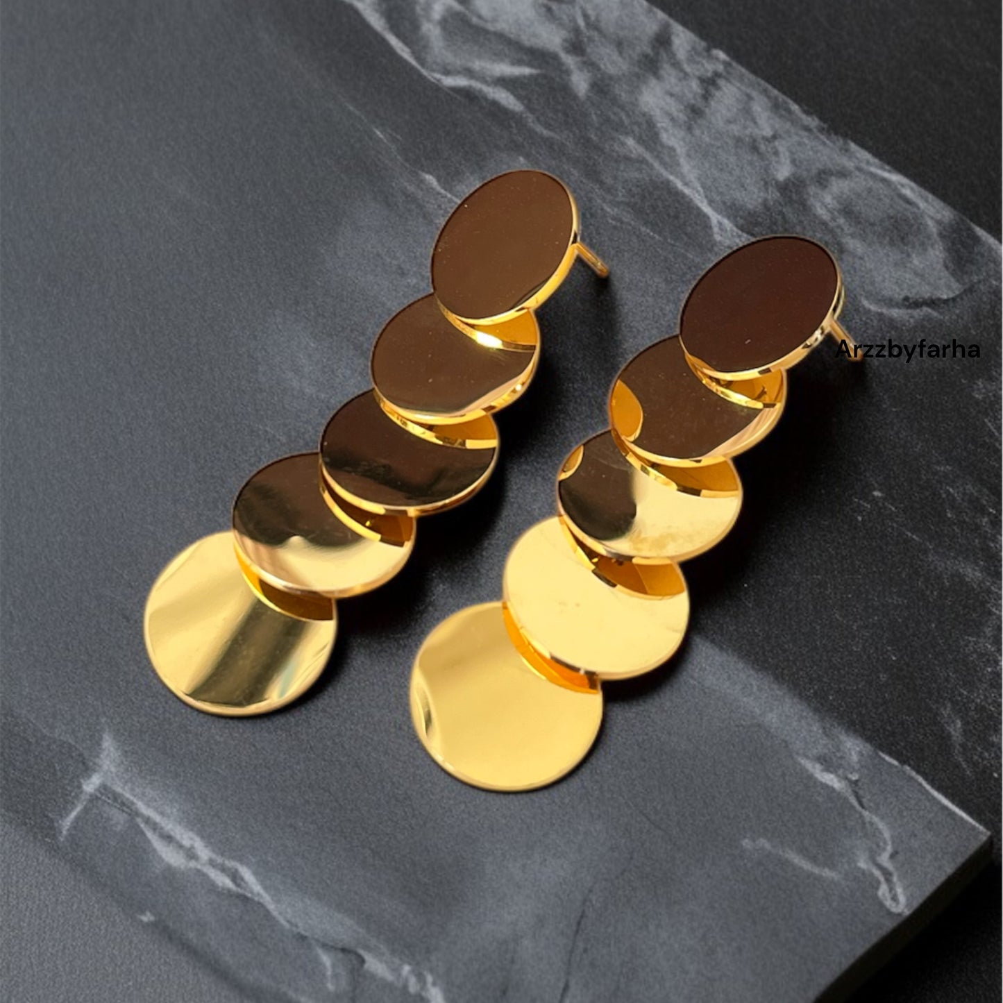 Gold Coin Drop Earrings