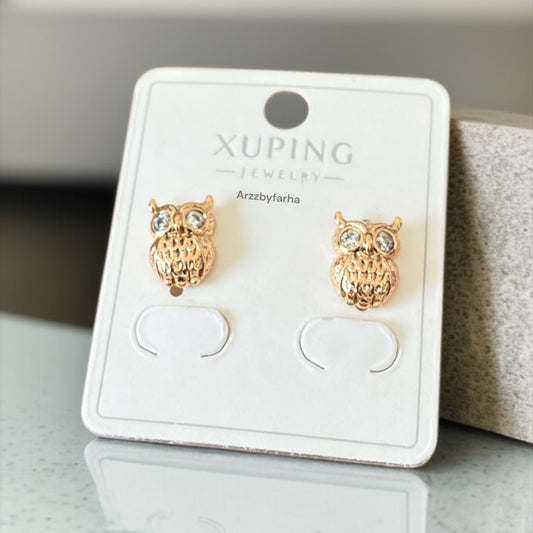 Rose Gold Owl Studs Earrings