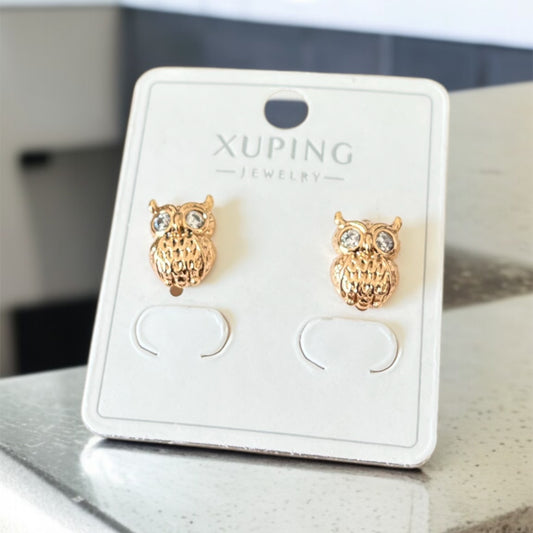 Rose Gold Owl Studs Earrings