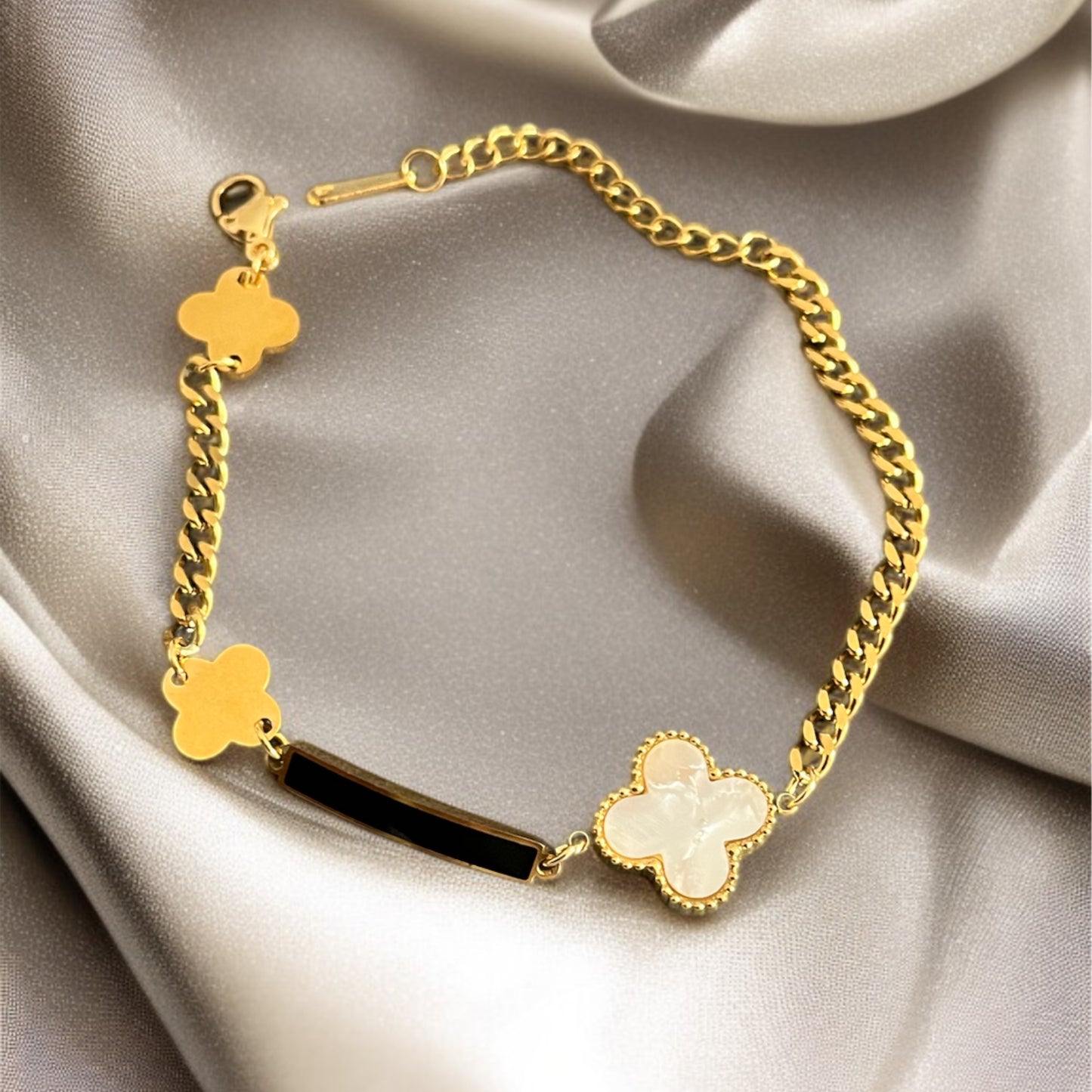 White Stone Chain Bracelet