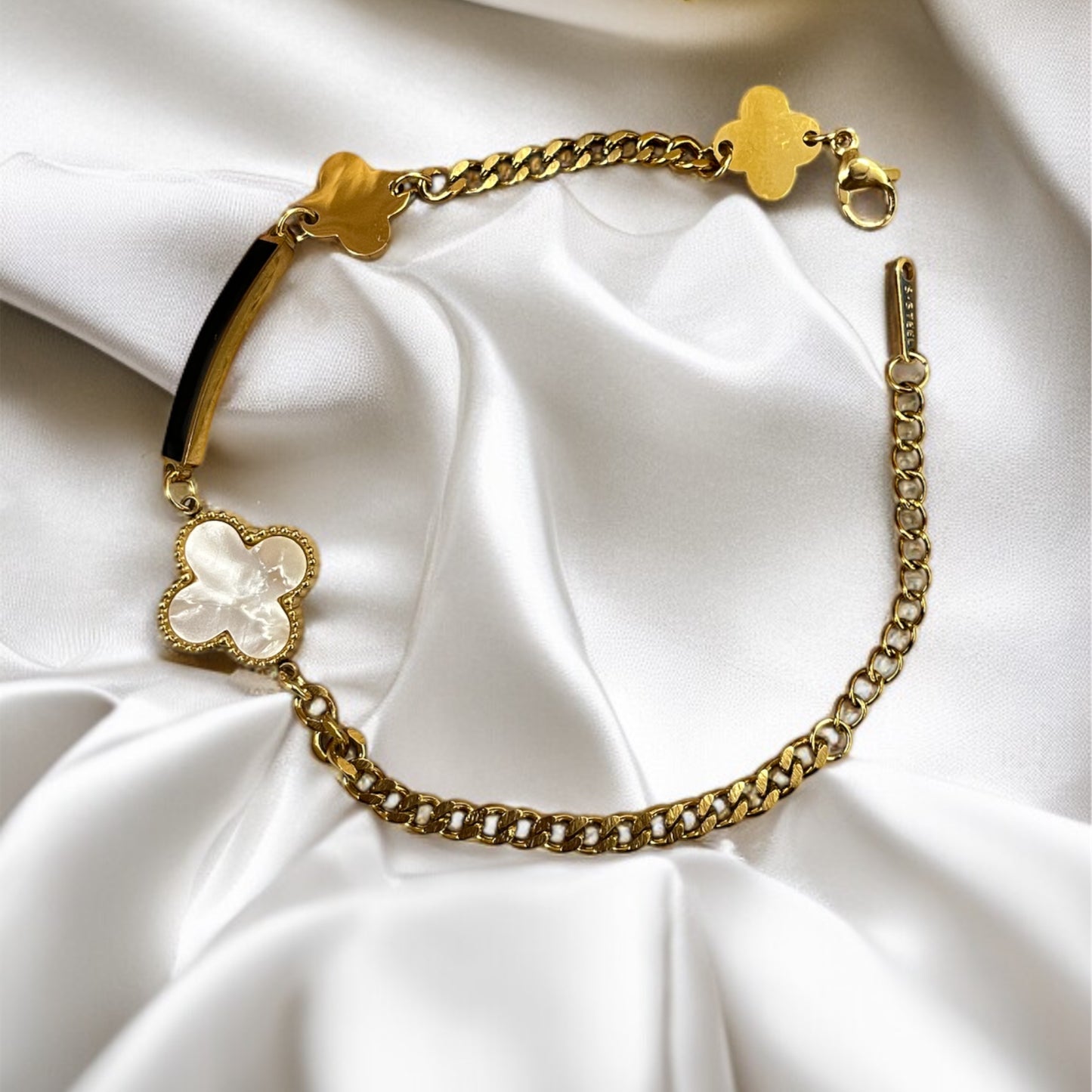 White Stone Chain Bracelet