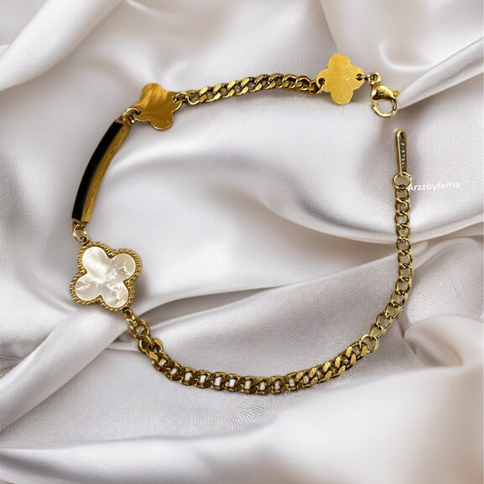 White Stone Chain Bracelet