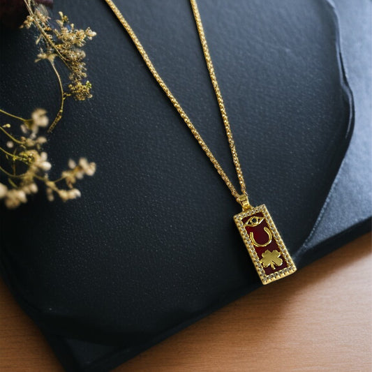 Maroon Red Chain Necklace