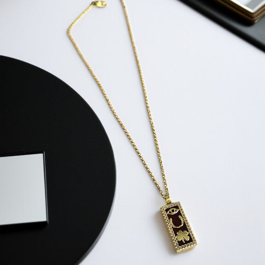 Maroon Red Chain Necklace