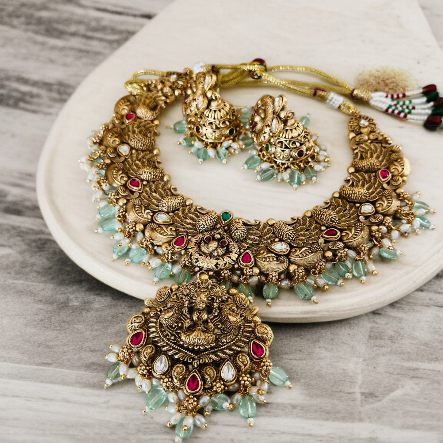 Gold Temple Necklace Set