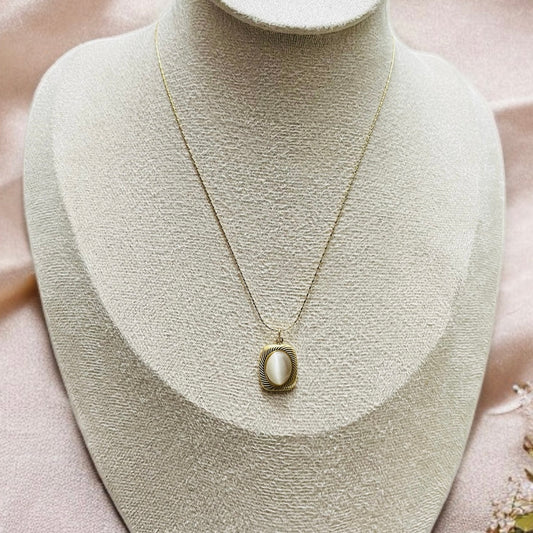 Milky White Pendant Necklace