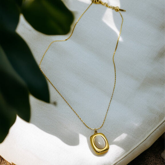 Milky White Pendant Necklace