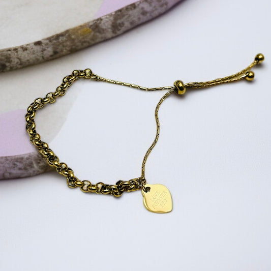 Gold Twisted Adjustable Chain Bracelet