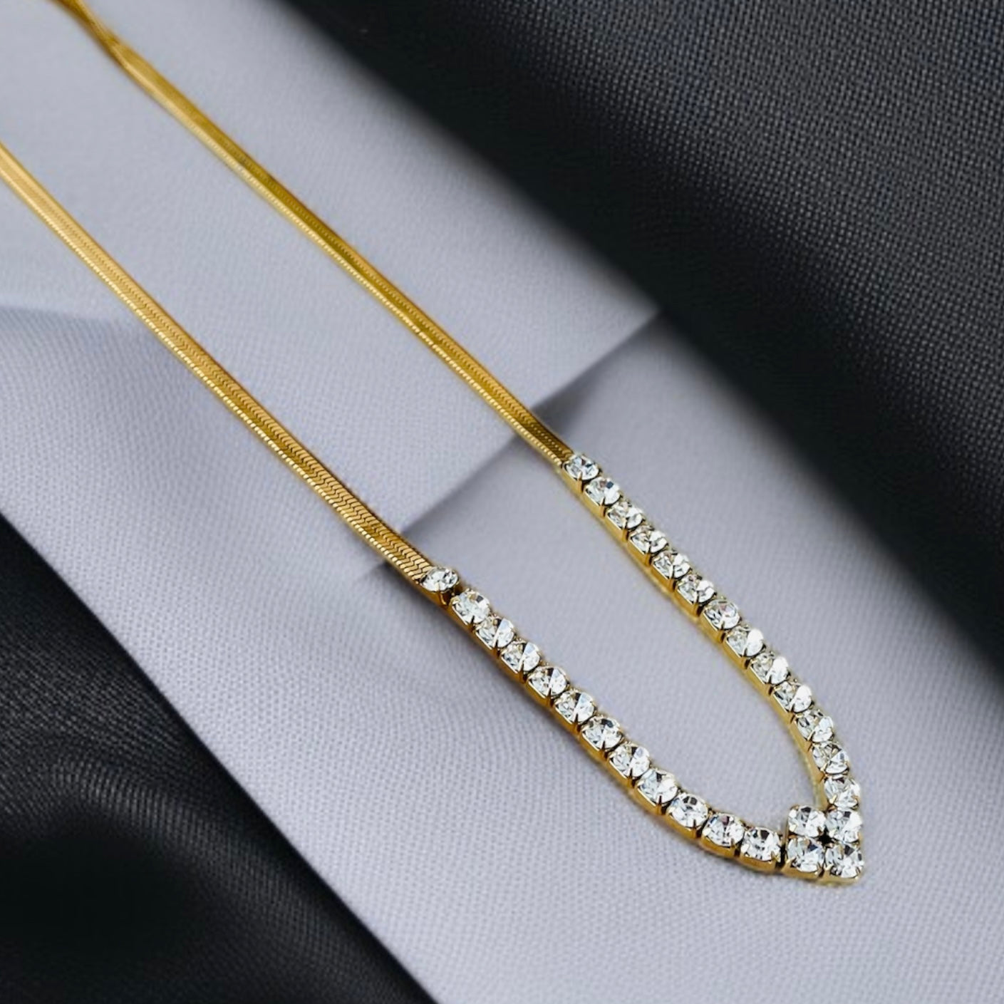 Crystal Diamond Chain Necklace