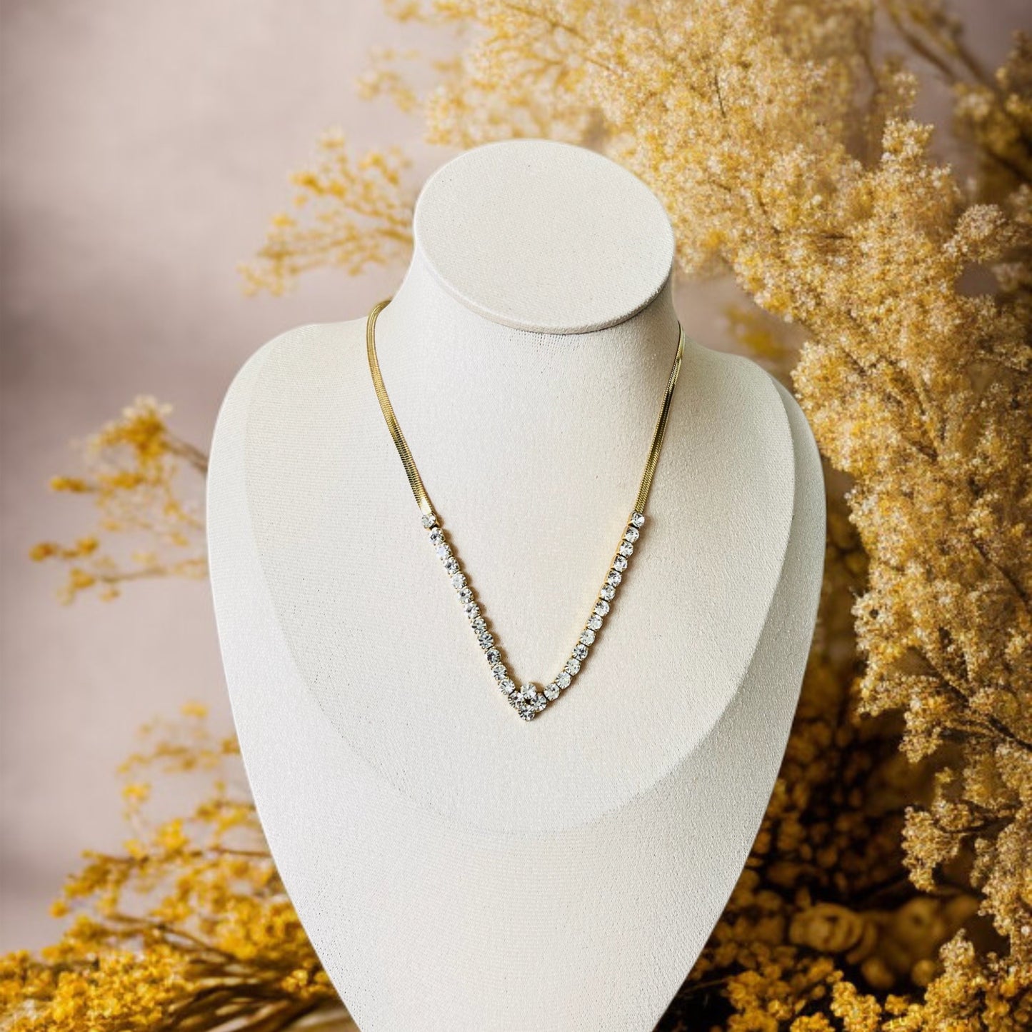 Crystal Diamond Chain Necklace