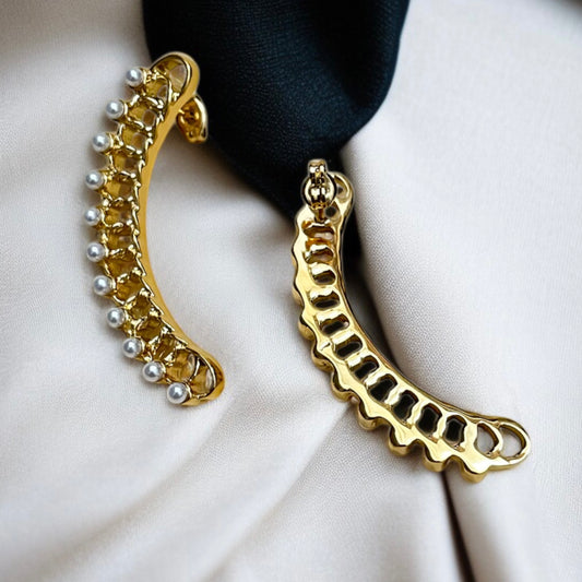 18k Gold PVD Pearl Bar Earrings