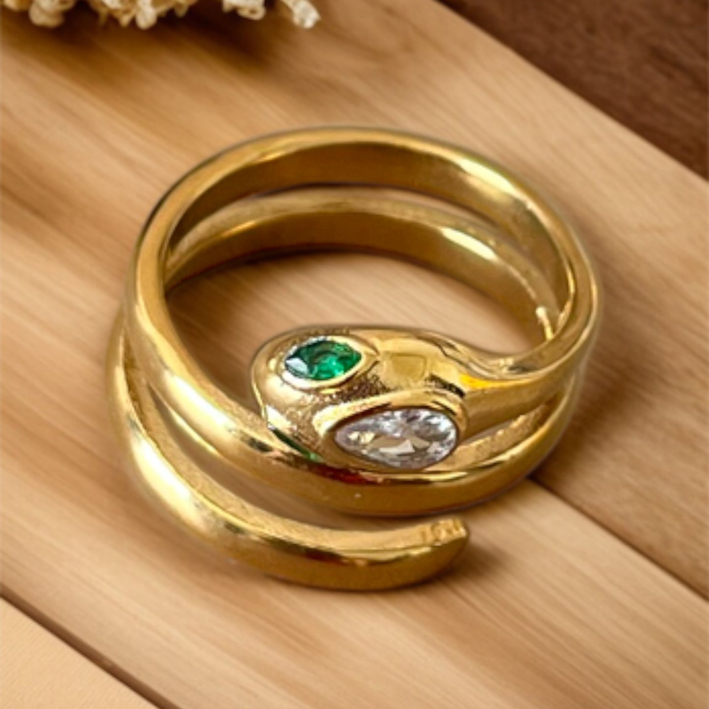 18K Gold Snake Coil Ring