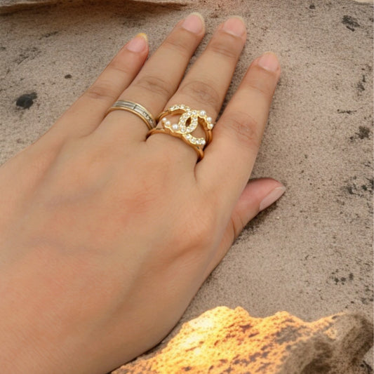 Brand Inspired AD & Pearl Ring