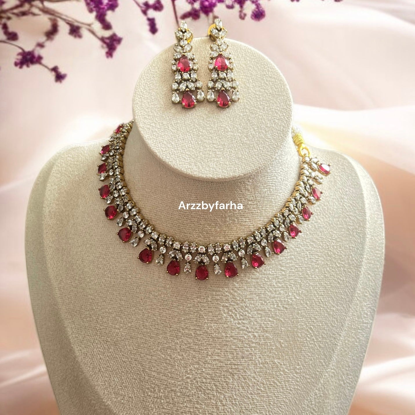 Ruby Pink Necklace Set