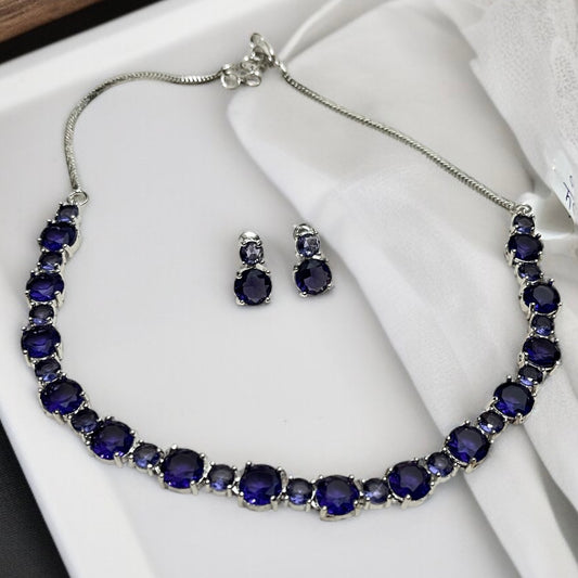 Sleek Purple Necklace Set