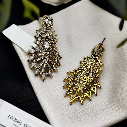 Mehandi Polish CZ AD Earrings