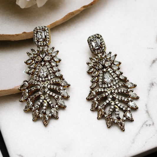 Mehandi Polish CZ AD Earrings