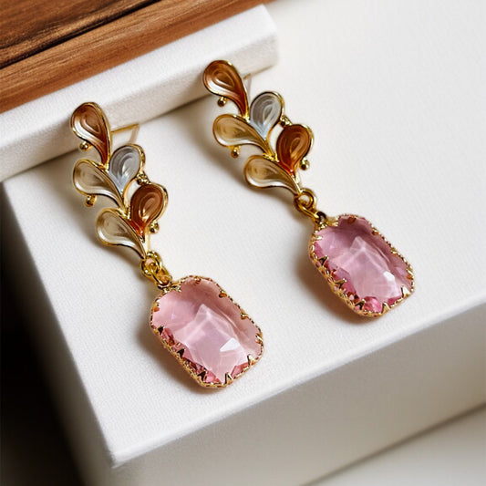 Pink AD Drop Earrings