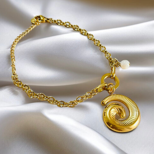 Gold Charm Chain Bracelet