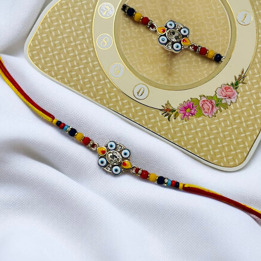 Evil Eye CZ Stone Thread Rakhi