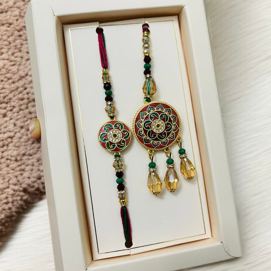 Meenakari And CZ Bhaiya Bhabhi Rakhi