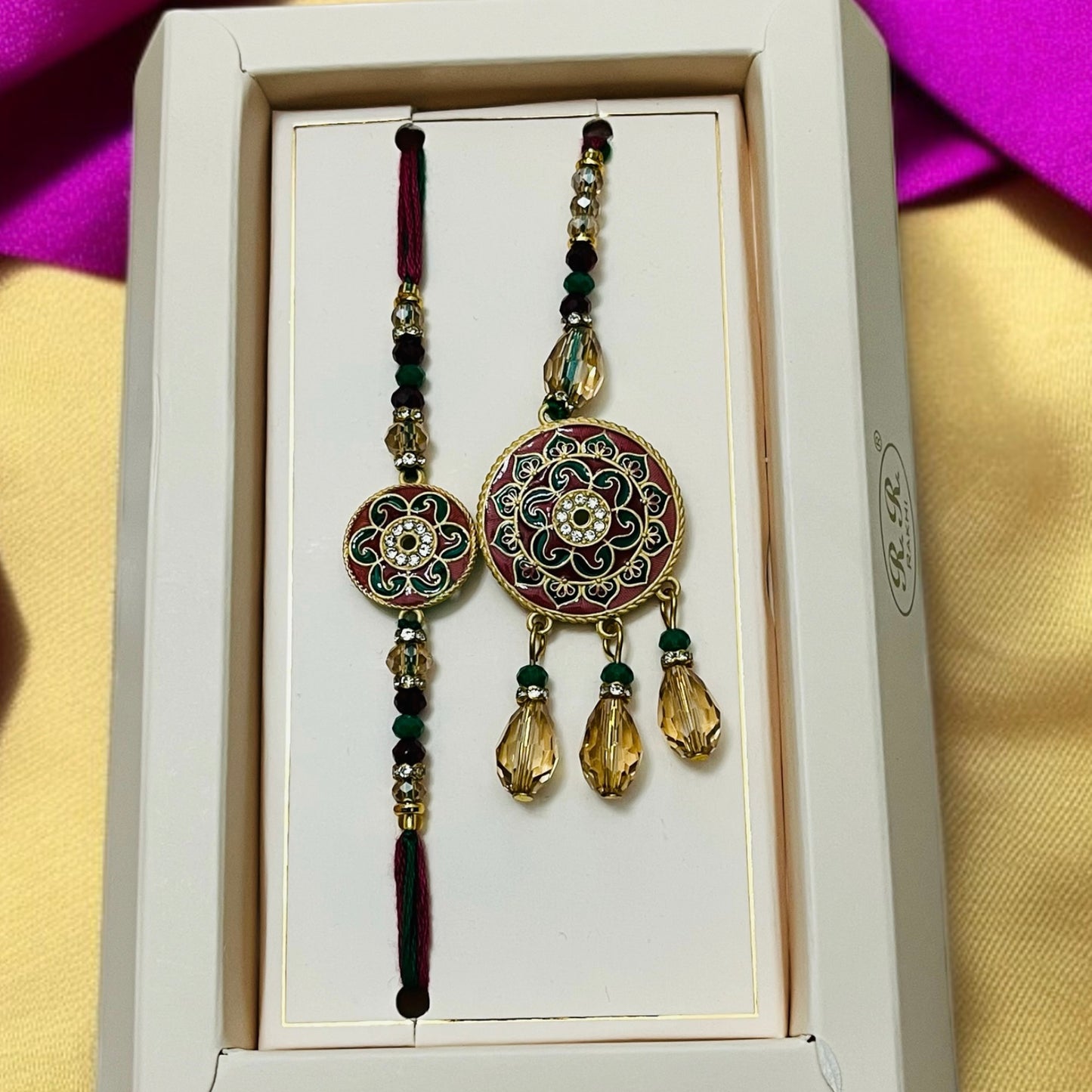 Meenakari And CZ Bhaiya Bhabhi Rakhi