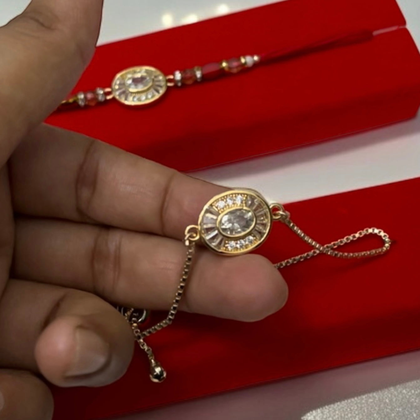 CZ Stone Bhaiya Bhabhi Rakhi