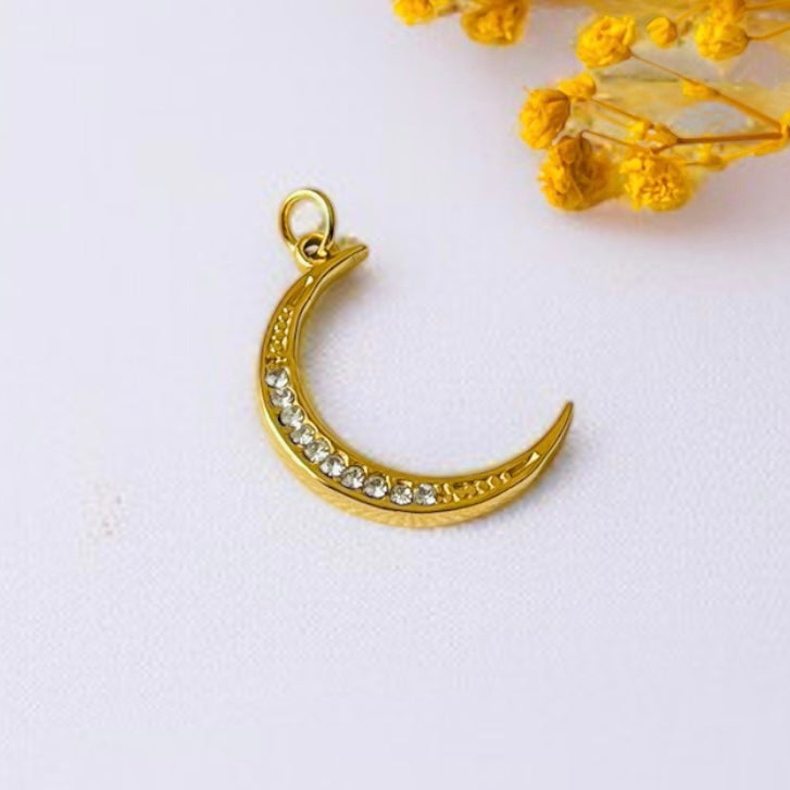 Crescent AD Studded Pendant Only