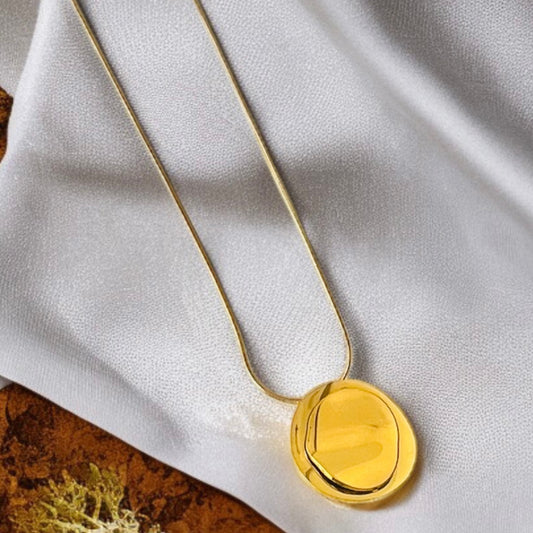 Solid Gold Coin Chain Necklace